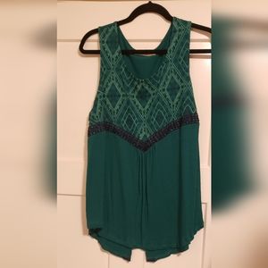 Green and navy flowy sleeveless